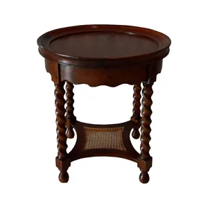 Furniture Classic Mahogany Wooden Carved Round Table Antique Style