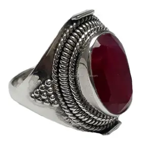 Fine Quality Wholesale 925 Sterling Silver Ruby Gemstone Rings Supplier