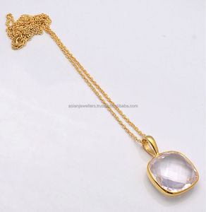 925 Sterling Silver <b>Crystal</b> Quartz gemstone <b>pendant</b> - Product Image 1