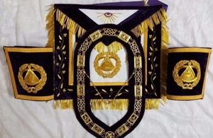 DELANTAL MASONICO REGALIA PAST MASTER CON PUÑOS Y COLLAR A JUEGO - Product Image 5