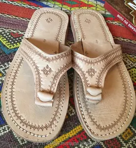 Marokkaanse Lederen Thong Sandalen, Handgemaakte Lederen Sandalen, Lederen Flip Flop