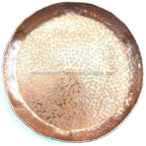 Bandeja Redonda de Cobre Martillada a Mano, Bandeja Sencilla - Product Image 4