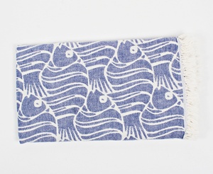 Toalla personalizada de algodón turco, toalla de playa con estampado de peces, el mejor precio, alta calidad - Product Image 1