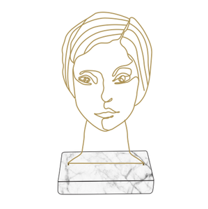 ใหม่ตกแต่งโลหะลวดใบหน้าวัตถุที่มีฐานหินอ่อน - Product Image 3