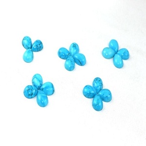 พลอยเทอร์ควอยซ์ทรงหลวม19ชิ้น,พลอยสีเทอร์ควอยซ์ทรงลูกแพร์ผิวเรียบหิน Cabs แบบหลังเรียบสำหรับเดือนธันวาคม - Product Image 1