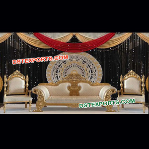 เอเชียจัดงานแต่งงานเวทีเฟอร์นิเจอร์อินเทรนด์เฟอร์นิเจอร์จัดงานแต่งงานพระราชดูทองแกะสลักชุดโซฟา - Product Image 1