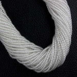 12.5 "Long 1 brin naturel clair Quartz pierres précieuses à facettes Rondelle perles cristal incolore faisant des bijoux - Product Image 6