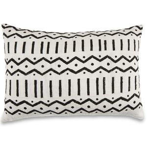 Cojín Lumbar Decorativo Hecho a Mano, Funda de Cojín de Algodón Blanco, Cojín de Tela de Barro de Inspiración Africana - Product Image 1