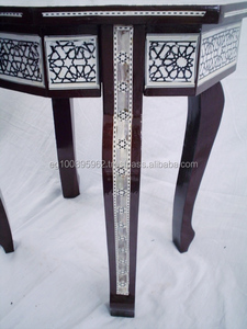 W4แม่ของเพิร์ลศิลปะฝังด้วยมือรูปแปดเหลี่ยม/โต๊ะกาแฟรูปไข่ - Product Image 2