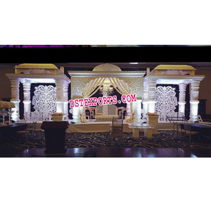 Mandap Moderno y Elegante de Fibra de Vidrio Ligero para Bodas Hindúes, Decoración Elegante para Bodas Indias, Temas Personalizables, Diseños a Medida - Product Image 1
