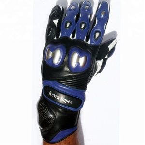 Guantes de Carreras de Cuero Kraven, Protección Completa para los Dedos y la Palma, Transpirables, con Cierre de Cremallera, para Motociclismo, Universales para Hombre - Product Image 2