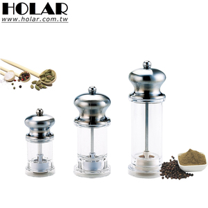 [Holar] Molinillo de Sal y Pimienta Sólido de 4.5 Pulgadas Hecho en Taiwán con Cuerpo de Acrílico Transparente - Product Image 1