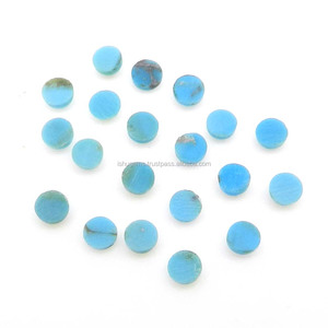 Ishu Gems - Turquesa Americana Natural, Cabujón Redondo de 4 mm, 0.25 Quilates, Gema Azul Suelta para Joyería, Modelo IG7224 - Product Image 3
