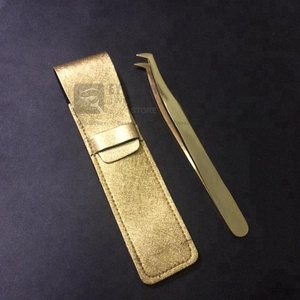 Pince à cils en acier inoxydable japonais de haute qualité Volume plaqué or botte testée à la main pour une qualité durable haute - Product Image 1