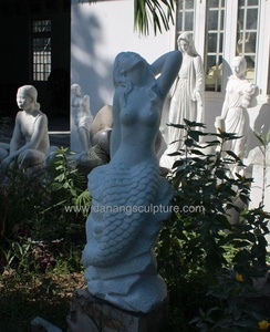 รูปปั้นหินอ่อนสีขาวแกะสลักด้วยมือตามสั่ง รูปปั้นนางเงือกสำหรับสวน ดีไซน์ธรรมชาติ รูปปั้นหินแกรนิต รูปปั้นหินอ่อนสีขาวตามสั่ง - Product Image 6