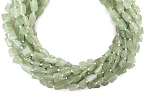 Impressionnant qualité lisse pépites forme naturel vert Prehnite perles de pierres précieuses faisant des bijoux faits à la main en gros - Product Image 3