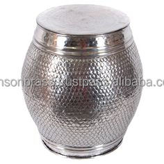 Table d'appoint décorative finie en bronze Tabouret de tambour Tabouret de bar martelé en aluminium martelé/Table basse d'appoint - Product Image 5