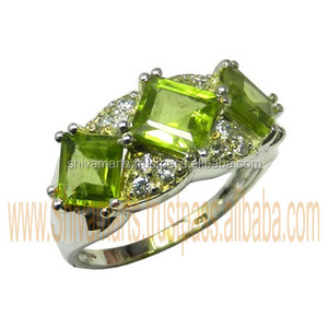 Nuevo diseño 925 plata esterlina peridoto Multi piedra preciosa anillo hermosa moda plata joyería eternidad Vermeil anillos proveedor - Product Image 2
