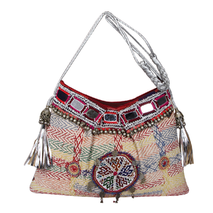 Banjara de diseñador clásico bordado a mano bolso de mujer Ibiza estilo gitano rebordear cierre de cremallera tela de algodón Hobos - Product Image 1