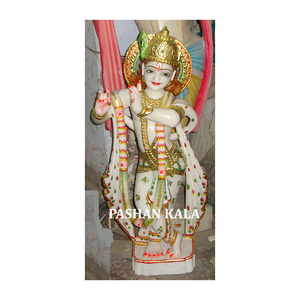 Belle Sculpture de Krishna en marbre coloré faite à la main - Product Image 1