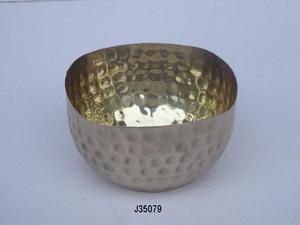 Cuenco de cobre pulido con espejo, recipiente de vela con patrones martillados para decoración del hogar - Product Image 6
