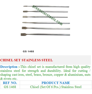 Chisel Set Stainless Steel GS 1468 Jewelry <b>Tools</b> for Jewelers - Product Image 2