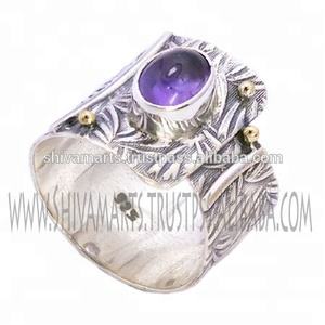 Joyería Vintage de Color púrpura para mujer, joyería de plata de ley 925 sólida, anillo de amatista Eternity Vermeil, joyería hecha a mano - Product Image 2