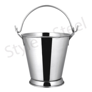 Mini Cubo de Servir de Acero Inoxidable para Papas Fritas, Accesorios de Cocina, Recipiente para Presentación de Alimentos con Acabado Martillado - Product Image 3