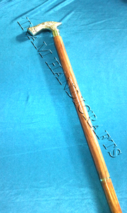 ไม้เท้าไม้โบราณทำด้วยมือไม้เท้าตกแต่งด้ามจับทองเหลืองไม้เท้าสำหรับกิจกรรมกลางแจ้งเดินป่า - Product Image 2