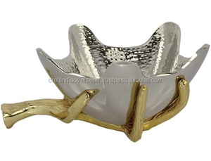 Bol d'art et d'artisanat en aluminium en laiton bol à fruits pour vaisselle et décoration de la maison artisanat en métal bol de fantaisie de fruits secs - Product Image 2
