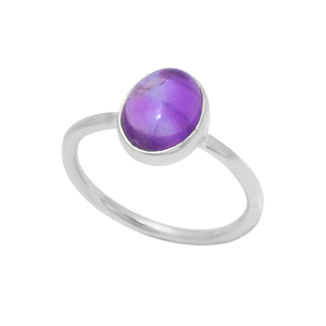 Natural Oval Amethyst Sterling <b>Silver</b> Gemstone <b>Ring</b> Jewelry Classic <b>Ring</b> Fashionable <b>Ring</b> for <b>Wedding</b>, Gift, Party for <b>Women</b> - Product Image 1