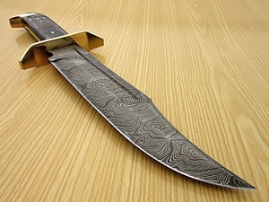 Cuchillo Bowie de Caza de Hoja Fija de Damasco Hecho a Mano, Grado Industrial, Garantía de 3 Años, Mango de Lámina de Acero (sm34) - Product Image 5