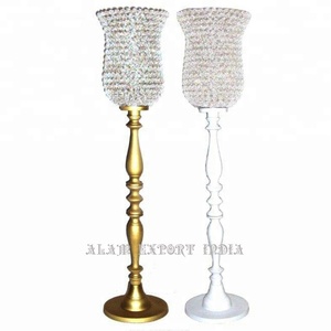Centre de table décoratif de mariage de qualité exceptionnelle au meilleur prix d'usine avec perles de cristal et décoration en métal aluminium - Product Image 4