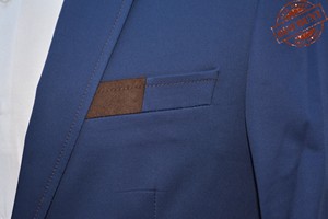 Lujo élite elegante al por mayor a mejor precio barato Venta caliente traje de hombre de negocios personalizado 97% chaqueta delgada de algodón - Product Image 5