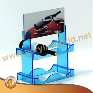 Estante para Vino Acrílico, Horizontal, para 6 Botellas, Diseño Moderno, de Plástico Brillante Rojo, con Niveles - Product Image 4