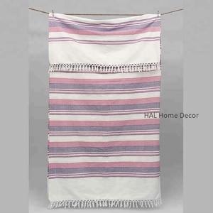Hecho a mano indio manta de cama venta al por mayor de punto de algodón manta tiro grueso suave mexicana decorativos mantas - Product Image 5