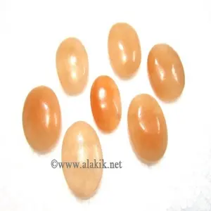 Orange Selenite Ovals : Mango Selenite Cabachones : Selenite Gemstone Healing Cabachones | INDIA