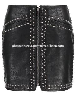 Mini falda lápiz de piel de oveja auténtica para mujer, moda novedosa, única, Sexy, de cintura alta, de oficina, para mujer, de talla grande, sólida, a granel, barata - Product Image 5