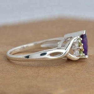 Marquise Amethyst <b>925</b> Sterling <b>Silver</b> Gemstone <b>Ring</b> Jewelry - Product Image 3