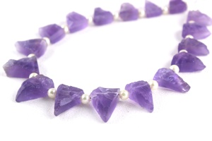 Chất Lượng Cao Chính Hãng Cắt Tay Pha Lê Hình Dạng Tam Giác Màu Xanh Thạch Anh Tím Nguyên Tự Nhiên Thô Phong Cách Cắt Cho Đồ Trang Sức Làm - Product Image 3