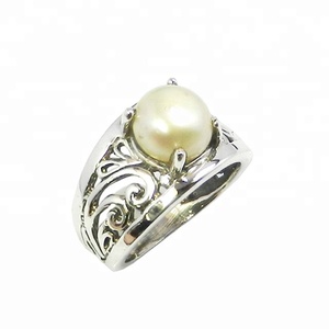 Anillo de piedras preciosas de perlas de agua dulce de alta calidad, joyería de plata de ley 925 sólida, Eternity Vermeil anillos, regalo de moda - Product Image 1