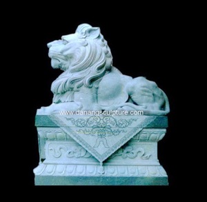 Personalizado decorativo al aire libre jardín tumbado gran tamaño real mármol León estatua entrada Leones estatua - Product Image 2