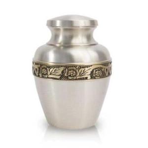 Urnas de cremación para cenizas funerarias, recuerdo de flores de oro real, de Metal, latón/aluminio - Product Image 5
