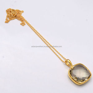 Colgante de GEMA de amatista verde, Plata de Ley 925 - Product Image 1