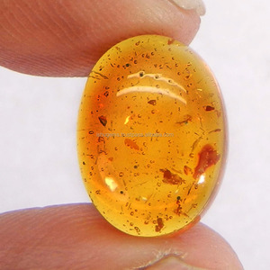 Ámbar Amarillo Sintético Creado en Laboratorio, Piedra Artificial, Cabujón Ovalado de 14x10 mm, 3.45 Quilates, Calidad AA, Gema Suelta para Joyería, Ishu Gems - Product Image 2