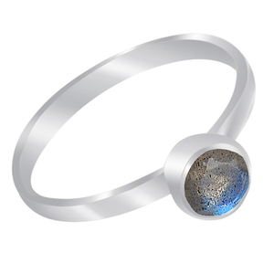 Piedra preciosa de labradorita a la moda, joyería única de Plata de Ley 925, anillo clásico de moda Chapado en plata para compromiso de boda. - Product Image 3