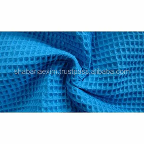 10s Blue Cotton High Quality Heavy Woven Wholesale Waffle Weave Cotton Fabric