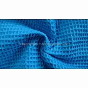 10s Blue Cotton High Quality Heavy Woven Wholesale Waffle Weave Cotton Fabric