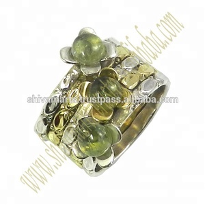 Belle Mode Prehnite Gemstone Large Bande Spinner Anneau Solide 925 Sterling Silver Eternity Vermeil Bijoux De Mariage - Product Image 2