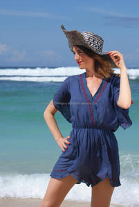 Hippie Ample À La Main Broderie Combishort Jeune Fille Vêtements De Plage Boho Tunique Parfait pour La Plage & Resort Chaude Barboteuse Robe - Product Image 3